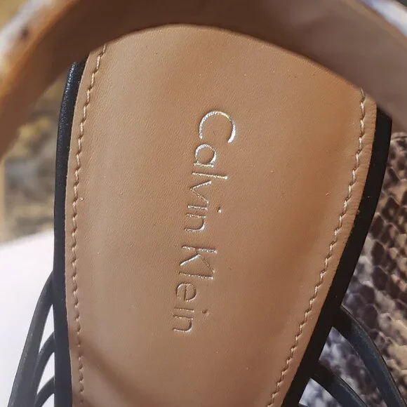 Calvin Klein Nalana Snakeskin Nappa Heels, Brand New in Box, Size 10 - Picture 8 of 12